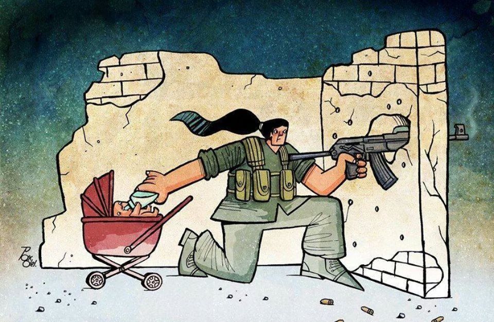 kobani women cartoon