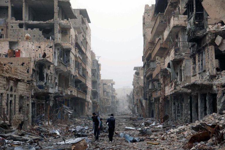destruction of civil war in syria