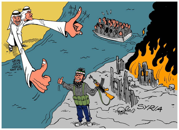 Carlos Latuff Gulf States reaction to refugees and rebels